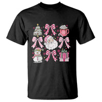 Retro Santa Claus Pink Coquette Bow T Shirt Festive Xmas Vibe - Wonder Print Shop