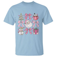 Retro Santa Claus Pink Coquette Bow T Shirt Festive Xmas Vibe - Wonder Print Shop