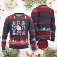 Retro Santa Claus Pink Coquette Bow Ugly Christmas Sweater Festive Xmas Vibe - Wonder Print Shop