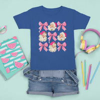 Vintage Pink Christmas Coquette Bow T Shirt For Kid Santa Claus Festive Xmas Vibe - Wonder Print Shop