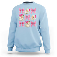 Vintage Pink Christmas Coquette Bow Sweatshirt Santa Claus Festive Xmas Vibe - Wonder Print Shop