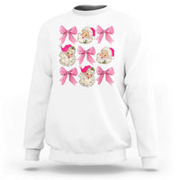 Vintage Pink Christmas Coquette Bow Sweatshirt Santa Claus Festive Xmas Vibe - Wonder Print Shop