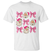 Vintage Pink Christmas Coquette Bow T Shirt Santa Claus Festive Xmas Vibe - Wonder Print Shop