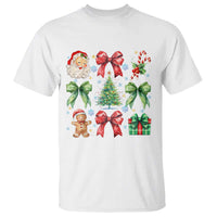 Christmas Tree Retro Coquette Bow T Shirt Santa Claus Candy Festive Xmas Vibes - Wonder Print Shop
