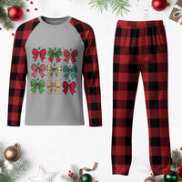 Merry Christmas Coquette Bow Plaid Pajama Set Festive Xmas Vibe - Wonder Print Shop