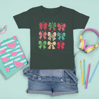 Merry Christmas Coquette Bow T Shirt For Kid Festive Xmas Vibe - Wonder Print Shop