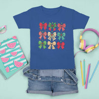 Merry Christmas Coquette Bow T Shirt For Kid Festive Xmas Vibe - Wonder Print Shop
