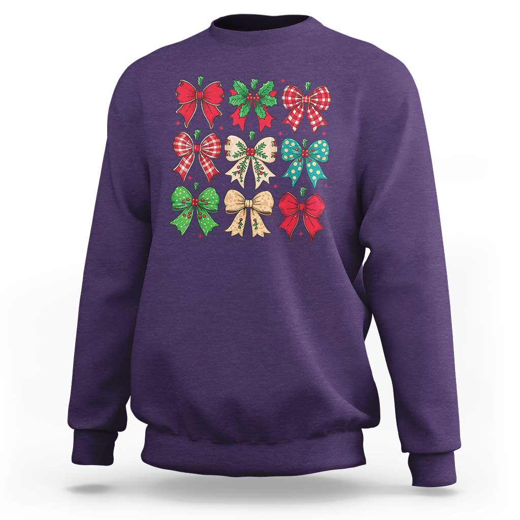 Merry Christmas Coquette Bow Sweatshirt Festive Xmas Vibe - Wonder Print Shop