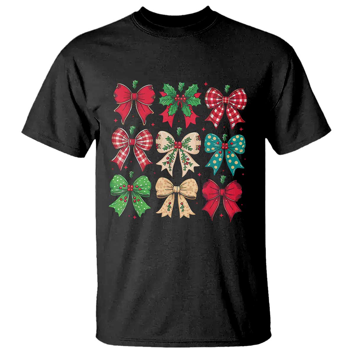 Merry Christmas Coquette Bow T Shirt Festive Xmas Vibe - Wonder Print Shop