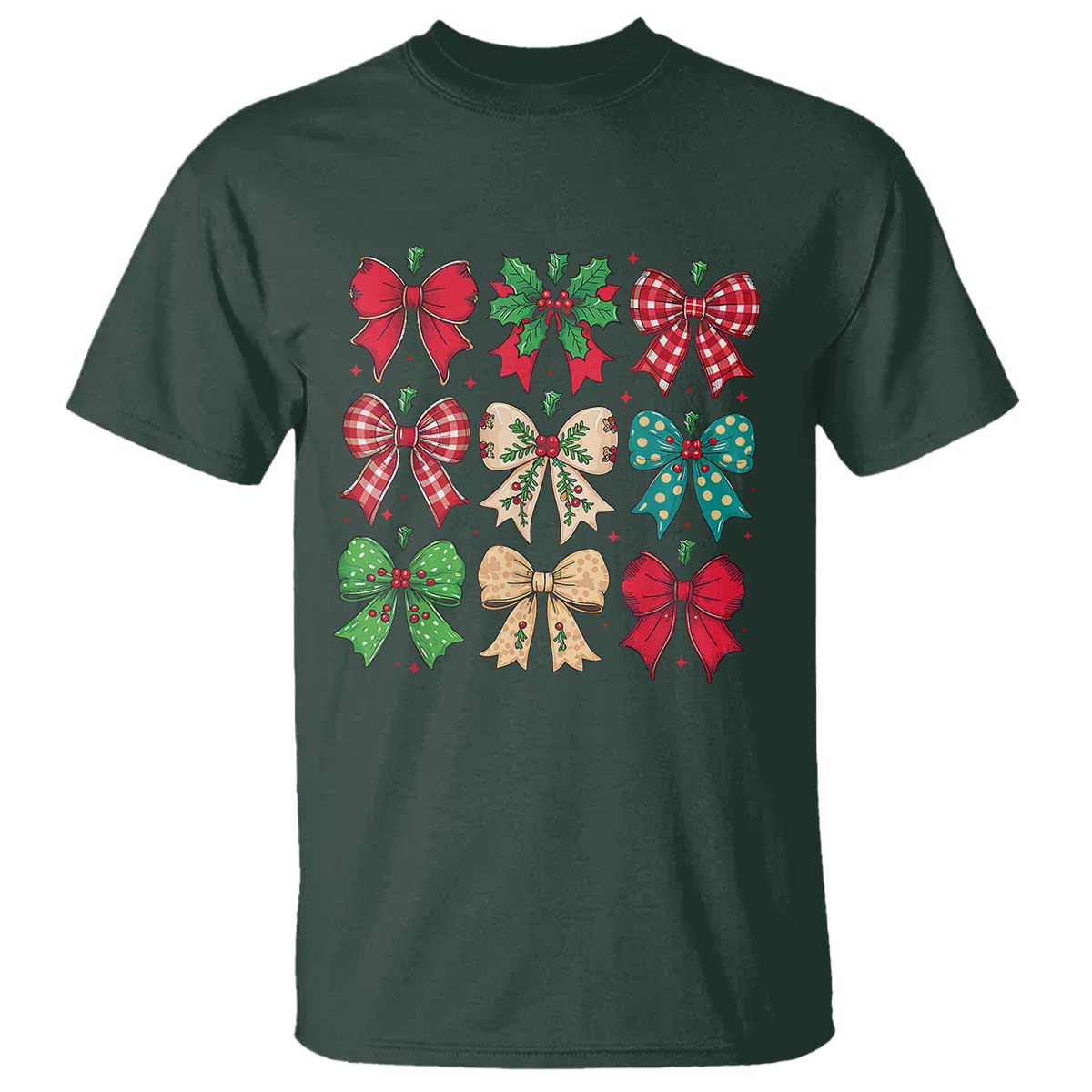 Merry Christmas Coquette Bow T Shirt Festive Xmas Vibe - Wonder Print Shop