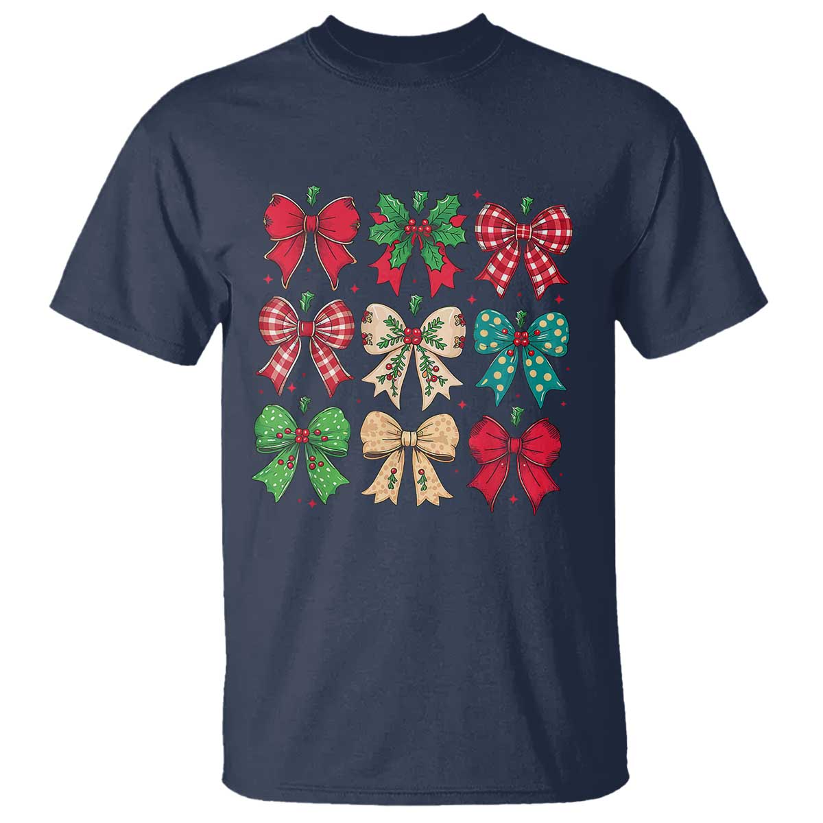 Merry Christmas Coquette Bow T Shirt Festive Xmas Vibe - Wonder Print Shop