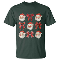 Plaid Coquette Bow Santa Claus T Shirt Merry Xmas Festive - Wonder Print Shop