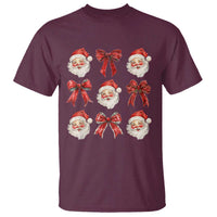 Plaid Coquette Bow Santa Claus T Shirt Merry Xmas Festive - Wonder Print Shop