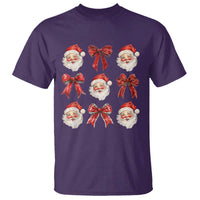 Plaid Coquette Bow Santa Claus T Shirt Merry Xmas Festive - Wonder Print Shop