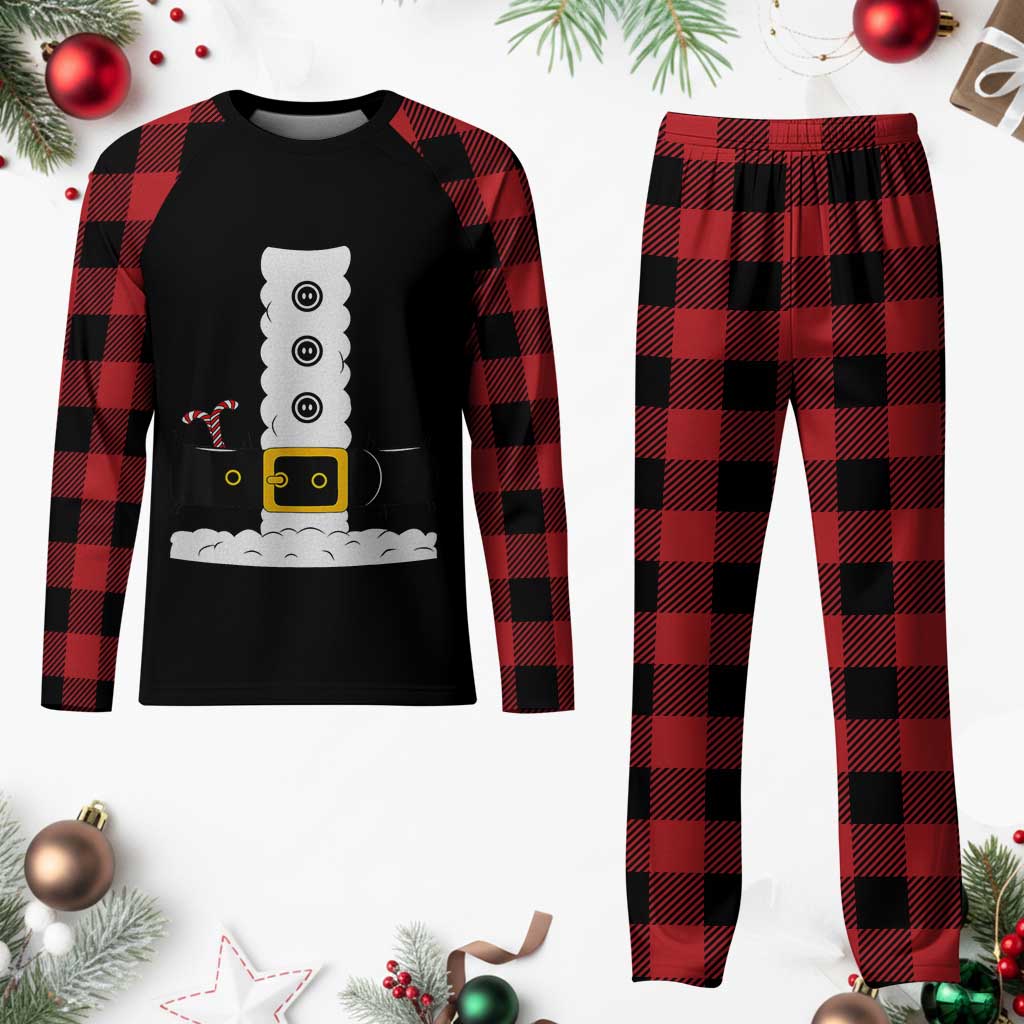 Santa Claus Suit Costume Plaid Pajama Set Retro Festive Christmas Vibe - Wonder Print Shop