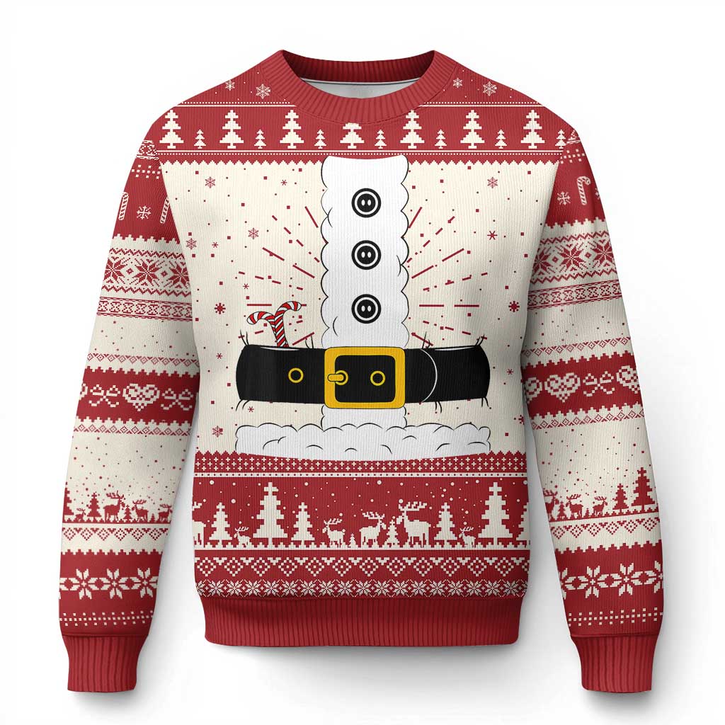 Santa Claus Suit Costume Ugly Christmas Sweater Retro Festive Christmas Vibe - Wonder Print Shop