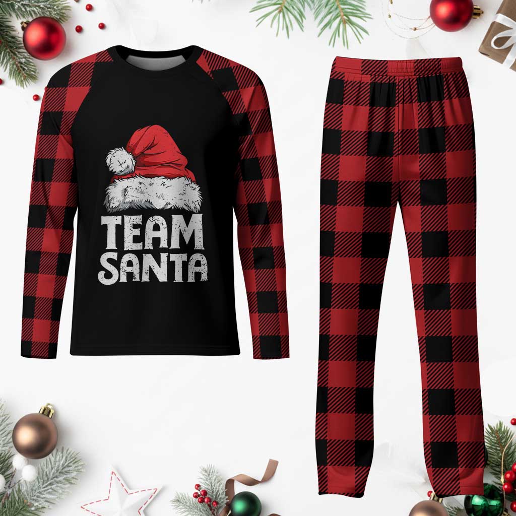 Team Santa Plaid Pajama Set Christmas Squad Family Matching Pajamas - Wonder Print Shop
