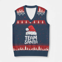 Team Santa V-Neck Knit Sweater Vest Xmas Squad Family Matching Pajamas - Wonder Print Shop