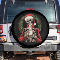 Skeleton Christmas Spare Tire Cover Dead Inside But Caffeinated Coffee Lover Xmas Vibe