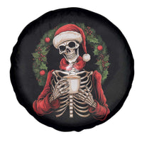 Skeleton Christmas Spare Tire Cover Dead Inside But Caffeinated Coffee Lover Xmas Vibe