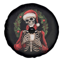 Skeleton Christmas Spare Tire Cover Dead Inside But Caffeinated Coffee Lover Xmas Vibe