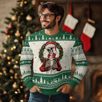 Skeleton Christmas Ugly Christmas Sweater Dead Inside But Caffeinated Coffee Lover Xmas Vibe - Wonder Print Shop