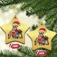 Skeleton Christmas Christmas Ornament Dead Inside But Caffeinated Coffee Addict Xmas Vibe - Wonder Print Shop