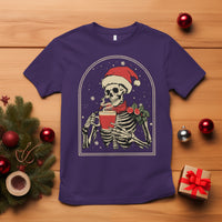 Skeleton Christmas T Shirt Dead Inside But Caffeinated Coffee Addict Xmas Vibe - Wonder Print Shop