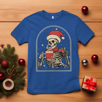 Skeleton Christmas T Shirt Dead Inside But Caffeinated Coffee Addict Xmas Vibe - Wonder Print Shop