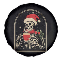 Skeleton Christmas Spare Tire Cover Dead Inside But Caffeinated Coffee Addict Xmas Vibe