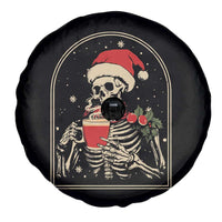 Skeleton Christmas Spare Tire Cover Dead Inside But Caffeinated Coffee Addict Xmas Vibe