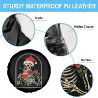 Skeleton Christmas Spare Tire Cover Dead Inside But Caffeinated Coffee Addict Xmas Vibe