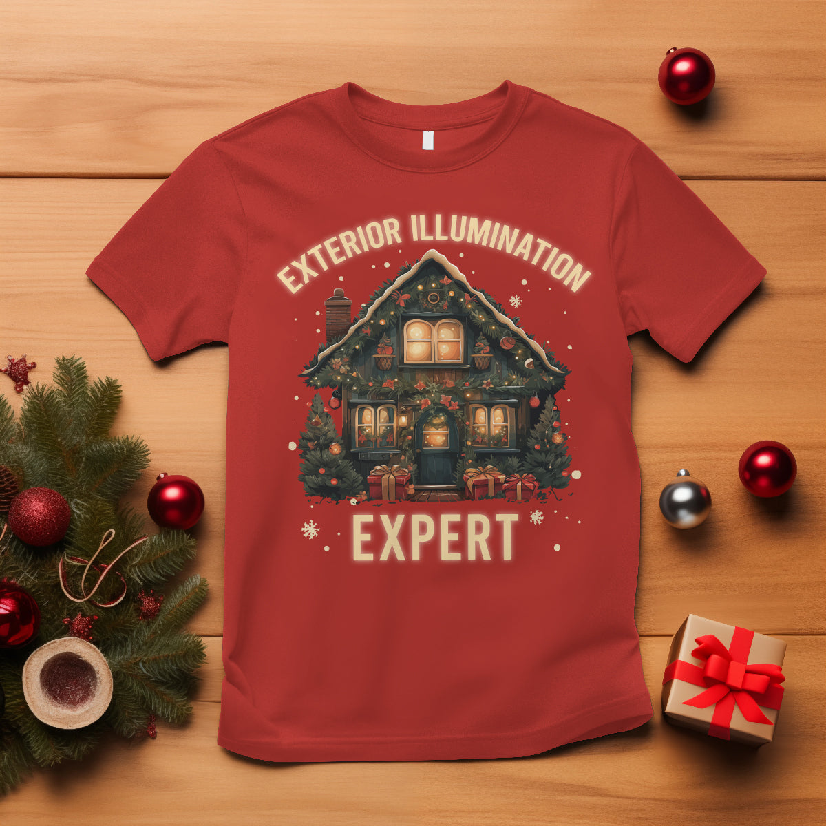 Funny Christmas T Shirt Exterior Illumination Expert Xmas Lights Home Decor - Wonder Print Shop
