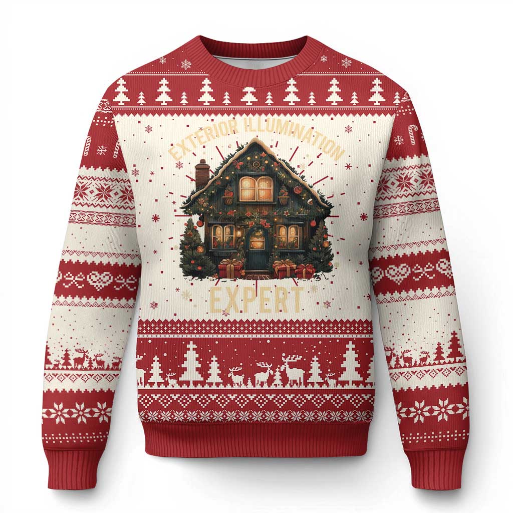 Funny Christmas Ugly Christmas Sweater Exterior Illumination Expert Xmas Lights Home Decor - Wonder Print Shop