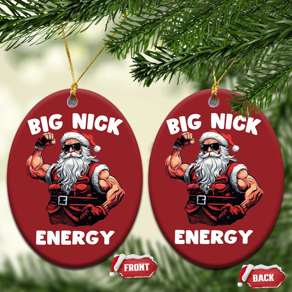 Cool Santa Claus Christmas Ornament Big Nick Energy - Wonder Print Shop