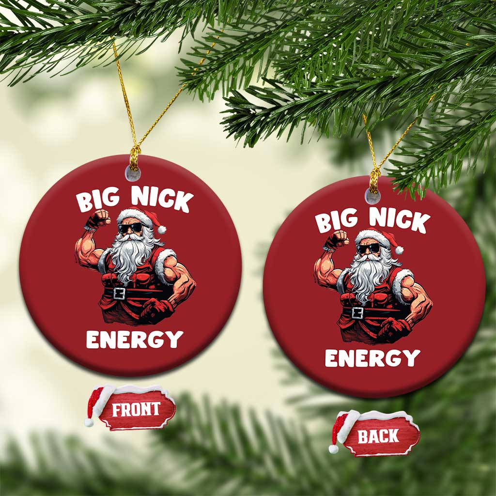 Cool Santa Claus Christmas Ornament Big Nick Energy - Wonder Print Shop
