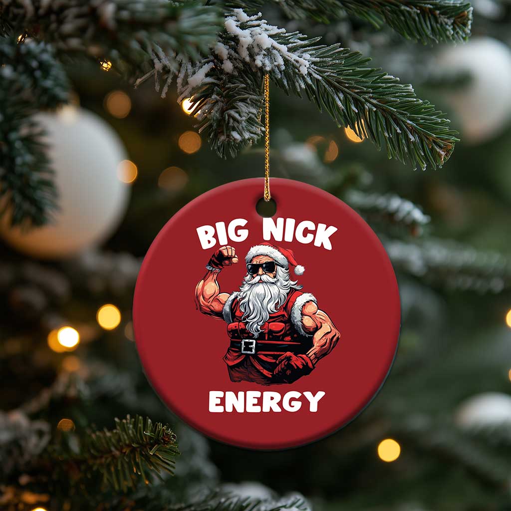 Cool Santa Claus Christmas Ornament Big Nick Energy - Wonder Print Shop