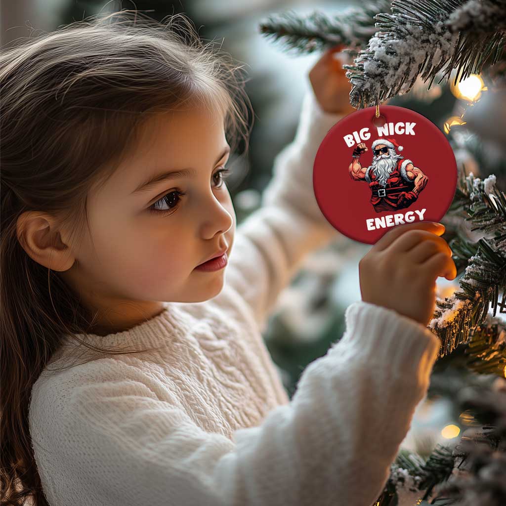 Cool Santa Claus Christmas Ornament Big Nick Energy - Wonder Print Shop