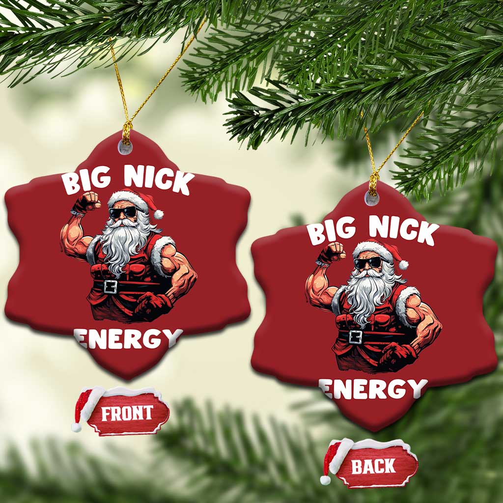 Cool Santa Claus Christmas Ornament Big Nick Energy - Wonder Print Shop