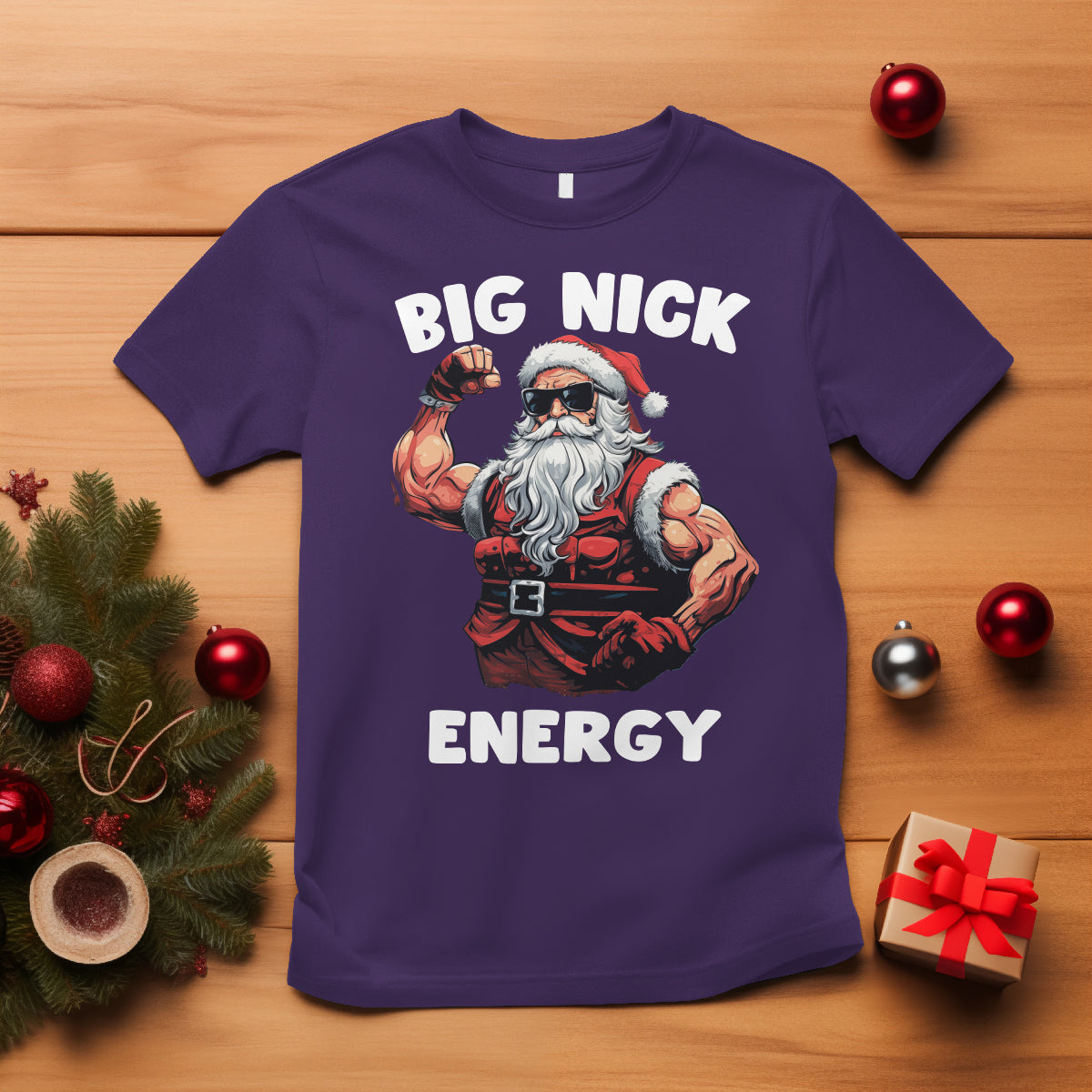 Cool Santa Claus T Shirt Big Nick Energy - Wonder Print Shop