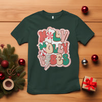 Groovy Christmas T Shirt Holly Jolly Vibes - Wonder Print Shop
