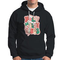 Groovy Christmas Hoodie Holly Jolly Vibes - Wonder Print Shop