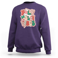 Groovy Christmas Sweatshirt Holly Jolly Vibes - Wonder Print Shop