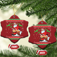 Funny Santa Claus Christmas Ornament Pooping Down The Chimney - Wonder Print Shop