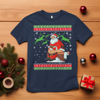 Funny Santa Claus T Shirt Pooping Down The Chimney Ugly Sweater Christmas - Wonder Print Shop