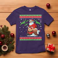 Funny Santa Claus T Shirt Pooping Down The Chimney Ugly Sweater Christmas - Wonder Print Shop