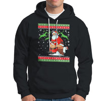 Funny Santa Claus Hoodie Pooping Down The Chimney Ugly Sweater Christmas - Wonder Print Shop