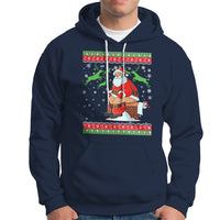 Funny Santa Claus Hoodie Pooping Down The Chimney Ugly Sweater Christmas - Wonder Print Shop