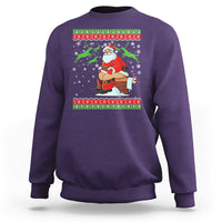 Funny Santa Claus Sweatshirt Pooping Down The Chimney Ugly Sweater Christmas - Wonder Print Shop