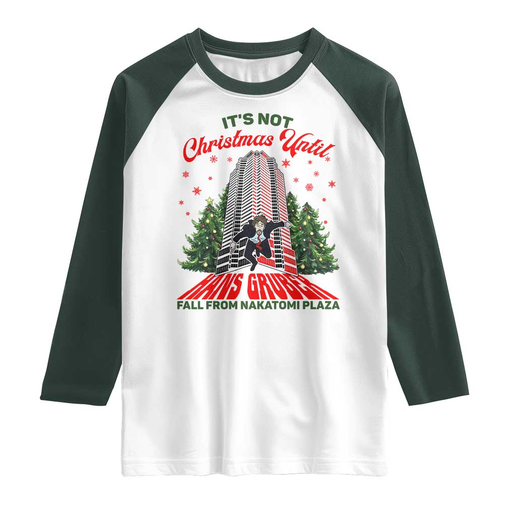 Nakatomi Plaza 1988 Raglan Shirt It's Not Christmas Until Hans Gruber Fall Xmas Party